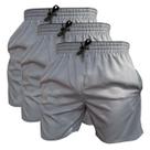 Kit 3 Short Cinza de Elastano Dry fit Bermuda de Praia Piscina e Academia Kit 3 Short Cinza de Elastano Dry fit Bermuda de Praia Piscina e Academia