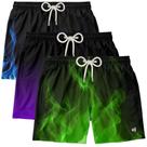 kit 3 Short de Banho Masculino de Praia Estampado Surf Boardshort Moda Esportiva