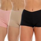 Kit 3 Short Íntimo Rosa Preto Bege Fristyle Shortinho Segunda Pele Feminino Adulto