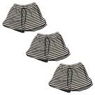 Kit 3 Short Saída Praia Listrado Feminino Fristyle Verão Moda