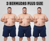 Kit 3 Short tactel plus size masc
