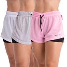 Kit 3 Shorts 2 em 1 Feminino Bermuda Dryfit Dupla Para Treino Academia Caminhada e Outros Esportes