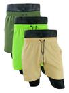 KIT 3 Shorts/Bermudas masculino tactel com elastano moda praia academia futbal secagen rapido KIT 3 Shorts/Bermudas masculino tactel com elastano moda praia academia futbal secagen rapido