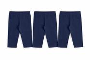 Kit 3 Shorts Ciclista Elian Infantil Menina Confort Cotton Liso Basico Marinho e Preto Moda Kids KITS - Kit 3 Shorts Ciclista Elian Infantil Menina Confort Cotton Liso Basico Marinho e Preto Moda Kids KITS -