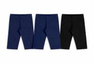 Kit 3 Shorts Ciclista Elian Infantil Menina Confort Cotton Liso Basico Marinho e Preto Moda Kids KITS - Kit 3 Shorts Ciclista Elian Infantil Menina Confort Cotton Liso Basico Marinho e Preto Moda Kids KITS -