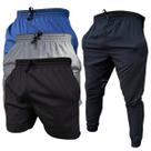 Kit 3 Shorts e 1 Calça de Elastano com Punho Para Academia Corrida 2 bolsos Reforçado