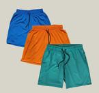 Kit 3 Shorts Masculino Elastano WSS Azul Laranja e Verde Kit 3 Shorts Masculino Elastano WSS Azul Laranja e Verde