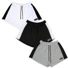 Kit 3 Shorts Moletom Feminino Esportivo Sem Bolso Básico Treino Academia Kit 3 Shorts Moletom Feminino Esportivo Sem Bolso Básico Treino Academia