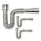 Kit 3 Sifão Flexível Multiuso Pvc Tigre Universal Cromado