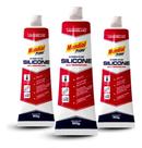 Kit 3 Silicone Alta Temperatura 50g MP Vermelho Mundial Prime Vedação Motor Junta