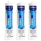 Kit 3 Silicone Cibra Branco Neutro Flex 240g