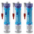 Kit 3 Silicone Cibrasil Neutro Pia Box Azulejo Granito Cerâmica Janelas Alumínio Vidro Cibra Flex 240g