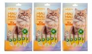 Kit 3 Snack Para Gatos Adoleta Miau Miau Sabor Frango 5 X 15