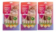 Kit 3 Snack Para Gatos Adoleta Miau Miau Sabor Salmao 5 X 15