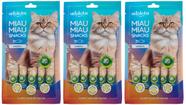 Kit 3 Snack Para Gatos Adoleta Miau Miau Sabor Sardinha 5 X 15