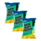 Kit 3 snack proteico salgadinho whey onion crispy cebola 50g