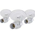 Kit 3 Spot Aletado Suporte Lâmpada Direcionável E-27 Branco