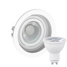 Kit 3 Spot Embutir Redondo Recuado Dicroica Mr16 Branco + Lâmpada Dicroica 4,8w 4000k