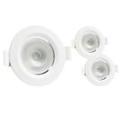 Kit 3 Spot Led 3w Redondo Embutir 3500K Branco Quente - Decoração Loja Casa Sanca Gesso Teto