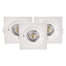 Kit 3 Spot LED de Embutir Quadrado 5W 6500K Bivolt Foxlux