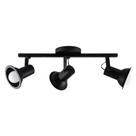 Kit 3 Spot Sobrepor Trilho Direcionável Octa Cupps Preto 3xE27 Bivolt - Design Moderno Quarto/Sala