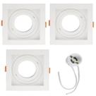 Kit 3 Spots de Embutir Recuado 1xMR16 Dicroica Com Soquete