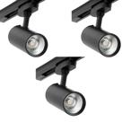 Kit 3 Spots Para Trilho 10w 6500K Preto 2 em 1 Embu Led Kit 3 Spots Para Trilho 10w 6500K Preto 2 em 1 Embu Led