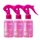 Kit 3 Spray Mist Iluminador Antifrizz Perfume e Brilho Ricca 100ml