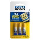 Kit 3 Super Cola Instantânea Transparente Tekbond 3g
