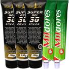 Kit 3 Super Gel 30 Ervas 150g + 2 Creme Para Massagem Mil Dores 100g