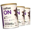 Kit 3 Suplemento Alimentar em pó Coffee On Sabor Chocolate Belga 300g Scoop Dosador Proteína Café