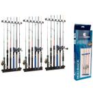 Kit 3 Suporte de Parede Expositor Organizador Até 18 Varas de Pescar Rod Rack Pesca Brasil
