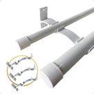 Kit 3 Suporte Duplo Comum Alumínio Perfil Varão Ilhós Argola 19.28mm