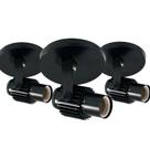 Kit 3 Suporte Lâmpada Spot Aletado Direcionável E-27 Preto