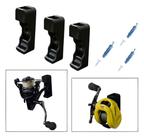 Kit 3 Suporte Parede Molinete Carretilha Organizador Pesca