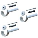 Kit 3 Suporte parede Para Varão de cortina 28mm em aluminio Kit 3 Suporte parede Para Varão de cortina 28mm em aluminio