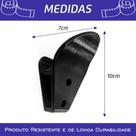 Kit 3 Suporte Pendurar Capacete Acessórios Chave Jaqueta Parede Fixo Preto