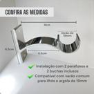 Kit 3 Suporte Perfil Parede Varão Comum Ilhós 19mm Cortina Argola Instalação Kit 3 Suporte Perfil Parede Varão Comum Ilhós 19mm Cortina Argola Instalação