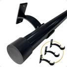 Kit 3 Suporte Perfil Parede Varão Comum Ilhós 28mm Cortina Argola Instalação