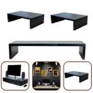 Kit 3 Suportes Base Para Monitores Tela 10x20x60cm + 10x20x35cm Preto