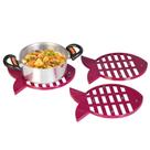 Kit 3 Suportes Descanso de Panela Peixe Rosa Kit 3 Suportes Descanso de Panela Peixe Rosa