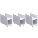 Kit 3 Suportes Para Cpu E Nobreak Com Rodízios Guide Branco