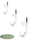 Kit 3 Suportes Simples de Teto para Varão de Cortina 28mm