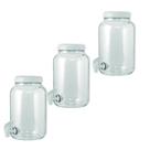 Kit 3 Suqueira Vidro Multiuso 3,2 Tampa Branca Segunda Linha