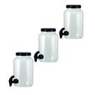 Kit 3 Suqueira Vidro Multiuso 3,2 Tampa Preta Segunda Linha