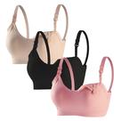 Kit 3 Sutiã Amamentação Reforçado Bojo Flexível Gestante COR:BEGE/PRETO/ROSATAMANHO:G
