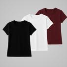 Kit 3 T shirt Baby Look 100 Algodão Básica Confortável Kit 3 T shirt Baby Look 100 Algodão Básica Confortável