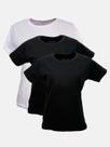 Kit - 3 T-Shirts Básicas Branca/Preta