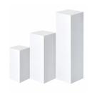 Kit 3 Tablado Expositor Cubo Para Vitrine De Loja Evento MDF Branco