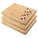 Kit 3 Tábuas De Frios 3 Utensílios Petiscos Retangular Bambu Kit 3 Tábuas De Frios 3 Utensílios Petiscos Retangular Bambu